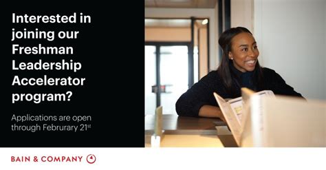 EVP, Global Services and New Ventures FP&A at Bain & Company 5mo If you're a freshman in college who identifies as Black, Hispanic/Latinx or Indigenous, we invite you to apply to our Freshman .... 
