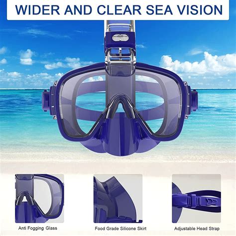 Bairuifu Snorkel Mask,180 Degree Panoramic Anti-Fog Anti-Leak …