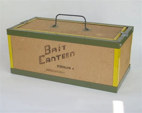 Bait canteen. Vintage Oberlin bait canteen box, Fisherman's Bait Canteen Oberlin Wooden Box, large 1960’s bait box, fishing, Morethebuckles (2.6k) $ 29.98. Add to Favorites ... 