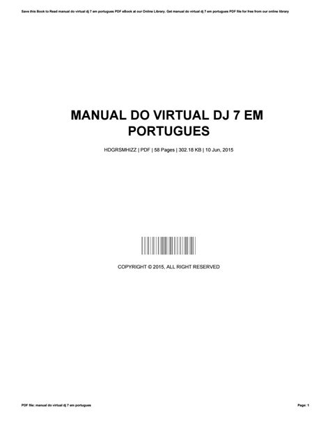 Baixar manual do virtual dj 7 em portugues. - Preguntas de práctica de razonamiento verbal gre.