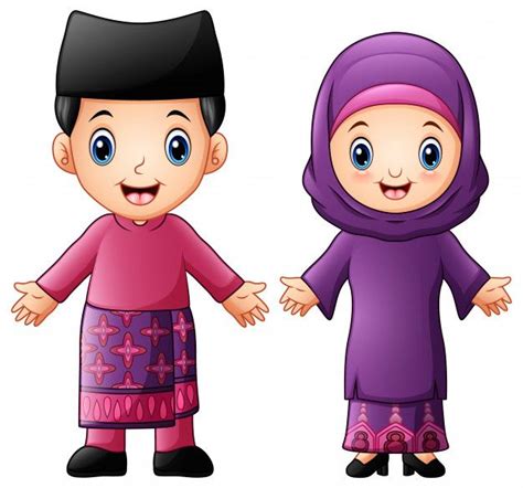 Baju Melayu Cartoon Pakaian Tradisional Malaysia Kartun - Blogger