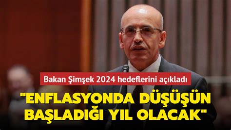 Bakan Mehmet Şimşek: 2024 enflasyonda düşüşün başladığı yıl olacak
