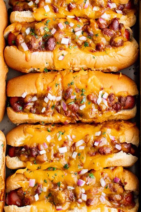Baked Chili Hot Dogs