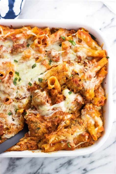 Baked Ziti with Meatballs - My Sequined Life