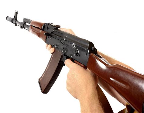 The AK-74 was designed by А. D. Kryakushin's group under the designer supervision of M. T. Kalashnikov. Based on the competition results, this assault rifle was included in the inventory in 1974 as part of the 5.45-mm small arms complex. The cartridge used in the AK-74 weighs 1.5 times less as compared with the 7.62-mm cartridge.. 