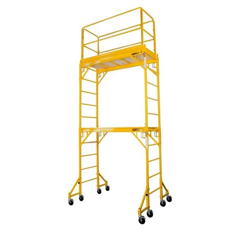 All Items (35)Scaffolding Sets (15)Scaffolding Parts (17)Ladder Accessories (1)Scaffolding Planks (1)Drywall Hanging Tools (1) MetalTech Safeclimb Baker Style Scaffold Rolling Platform, 1250 lbs. Load Capacity, 6 ft. W x 6.25 ft. H x 2.5 ft. D, Steel