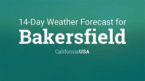 Bakersfield, CA Weather - 14-day Forecast from Theweather.net. Weather data including temperature, wind speed, humidity, snow, pressure, etc. for Bakersfield, California. …. 