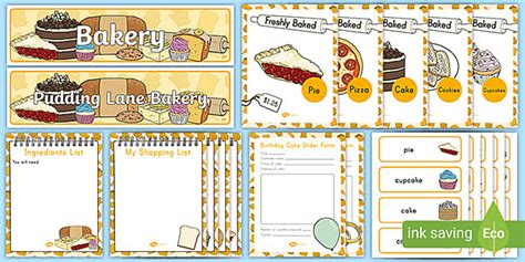 Bakery Dramatic Play Pack