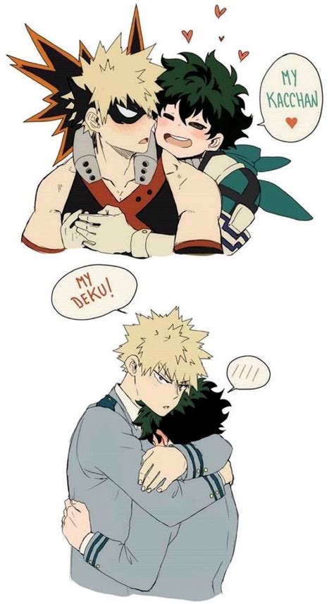 Baku's knee grazed inbetween Deku's legs causing the shorter boy to let out a cute moan. Both boys stopped struggling when the sound was heard and Midoriya began blushing and freaking out. "L-let me go Kacchan!" Baku didn't however and shifted his knee back to rub against the sensitive hard on his friend had. . 