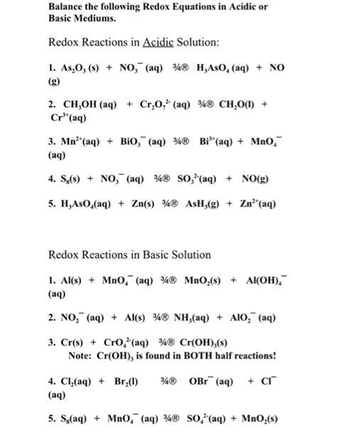 Balance equation in acidic solution calculator