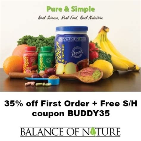 Balance of nature coupons. Save 40% Off with one of the best Balance of Nature discount codes and promotions. Enjoy 19 active offers this January. Be a smart shopper! All Stores; All Categories; Balance of Nature Promo Codes & Offers. All (19) Coupons (17) Deals (2) Get 40% Savings on All Orders. Get Code. BITS . 40% Off. 01-13-24 ; Terms & Conditions ; Take 35% Savings ... 