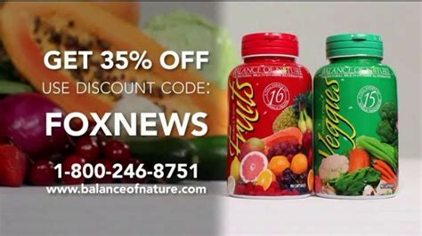 Shop with Balance Of Nature Coupon Codes and Promos. Simply click on one of the 17 Balance Of Nature Promo Codes & Coupons, as well as Balance Of Nature Fox News Discount & enjoy your shopping at balanceofnature.com. Your Balance Of Nature Coupon Codes will let you save on seriously your purchase and receive up to 45% off.. 