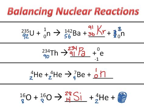 Balancing Nuclear Reaction Equations And Answers Physics