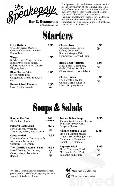 Menu for Speakeasy in Long Beach, NY. Explore latest menu with 