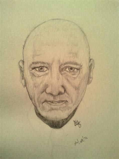 Bald Man Drawing