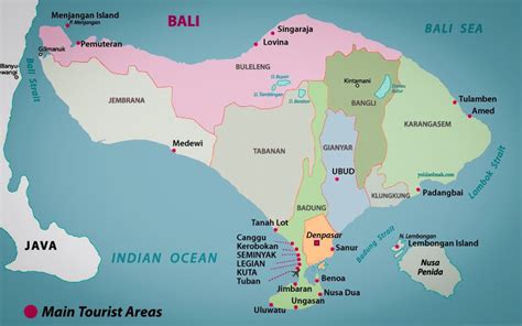 Bali gezilecek yerler haritası