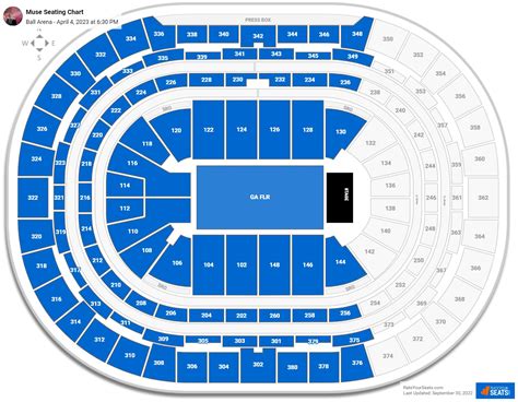 The most common seating layout at Ball Arena for concerts is an end-