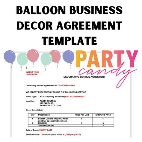 Balloon Decor Contract Template