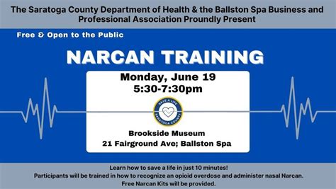 Ballston Spa to host free Narcan training on June 19