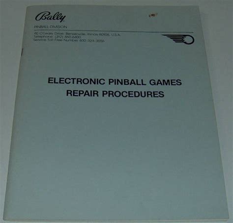 Bally electronic pinball games repair procedures manual. - Ernesto do canto os acores na problematica da cutlura do seculo xix.