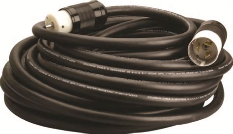 50 Amp, 125/250 Volt, NEMA Non-NEMA, 3P, 4W, Locking Connector, Industrial Grade, Grounding, California Style - Black/White