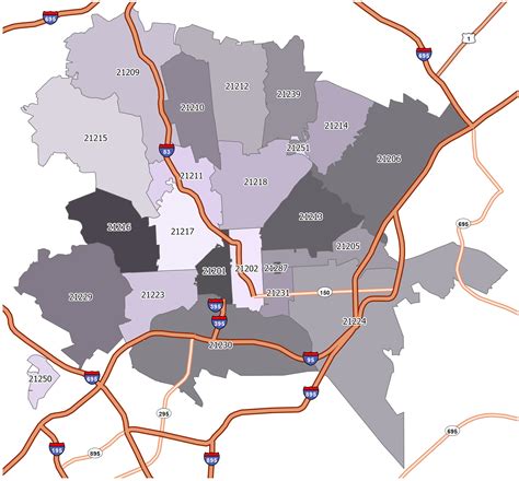 Baltimore City Zip Code Map