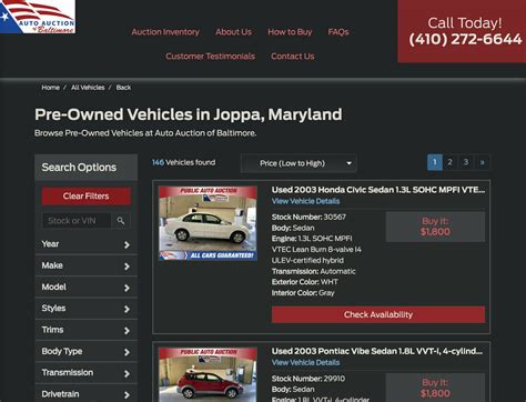 Baltimore auto auction joppa. PUBLIC AUCTION SATURDAY! previewing vehicles starts at 9am and bidding starts at 10:30am. Auctions twice a week every Wednesday & Saturday. ... New inventory added DAILY 🚘 1116 S. Mountain Rd Joppa MD 21085. Like. Comment. Share. 3 · 1.5K Plays. Auto Auction of Baltimore 