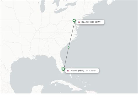 There are 5 non-stop flights from Baltimore, Maryland to Miami, 