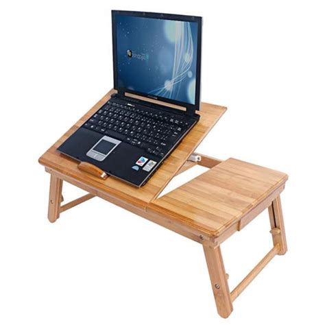 Bamboo Laptop Tray Multifunctiona l Desk Padded Lap Trays Laptop ... - eBay