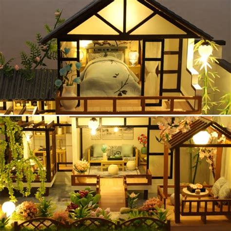Bamboo tiny house kit.  Miniature House Kit, Tiny House Kit with Light, DIY M...