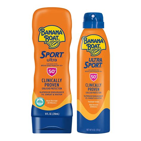 Banana Boat, Sport - Sunscreen Spray, Clear, Ultra, Broad Spectrum SPF 50+