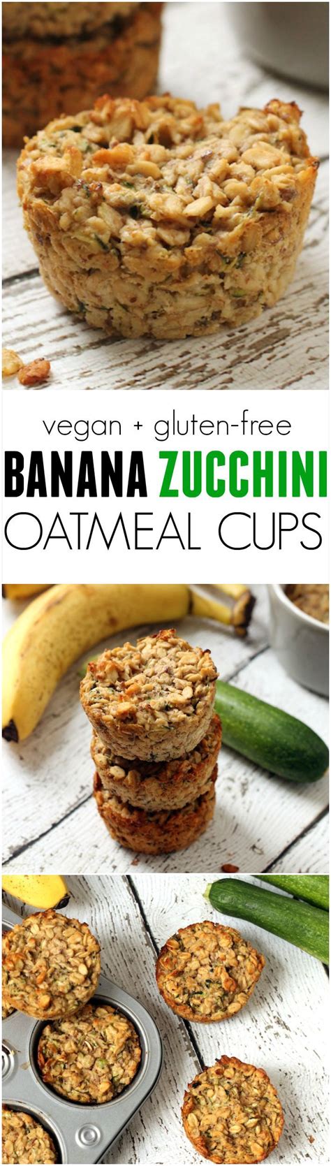 Banana Zucchini Baked Oatmeal Cups - Hummusapien