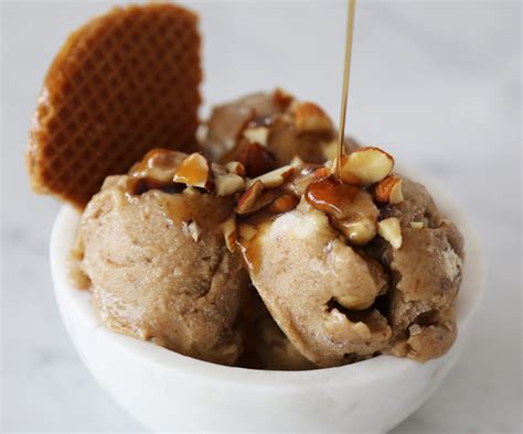 Banana nut ice cream. Again, cut and freeze your bananas, then add unsweetened peanut butter and your frozen bananas to the blender. You add a bit of almond milk to help it smooth out well. For children, add chocolate chunks or chips to really replicate store-bought ice cream. Banana and Peanut Butter Ice Cream. 