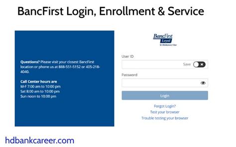 Bancfirst online account. Please call us at (888) 551-5152 or visit us at a BancFirst location. Find a branch nearby . Customer Service . Hours of Operation . ... Login. Forgot Login? 