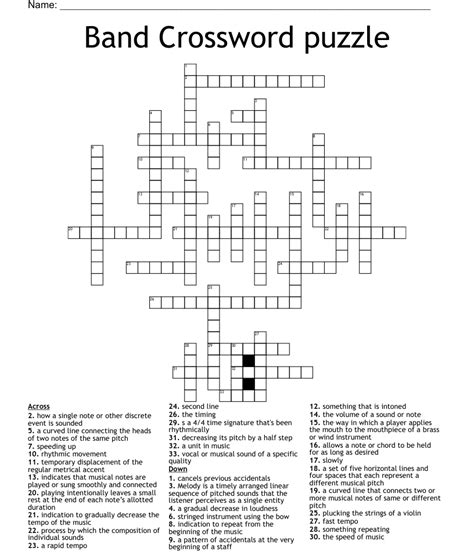 Band assistant -- Find potential answers to this crossword clue at crosswordnexus.com