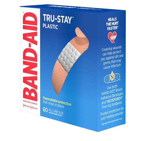 Band-Aid Tru-Stay Plastic Adhesive Bandages All One Size 60 …