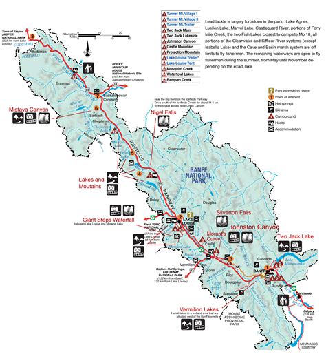 Banff National Park Map - Alberta Rockies, Canada