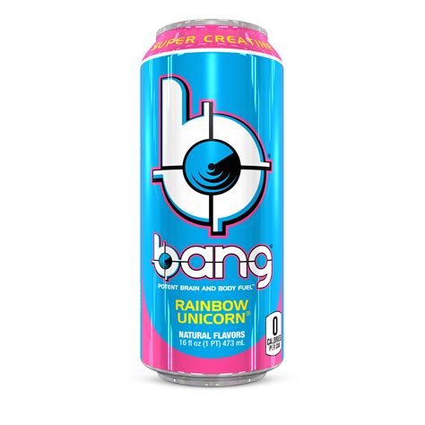 Bang drink. ZERO-SUGAR ENERGY DRINK: NO sugar necessary Just great-tasting, sustained energy. ULTRA CoQ10 and EAAs (Essential Amino Acids) GLUTEN-FREE AND VEGAN-FRIENDLY: Bang Energy drinks are gluten-free and vegan-friendly, so they are perfect for any lifestyle or diet. ZERO CARBS, ZERO ARTIFICIAL COLORS and ZERO CALORIES. 