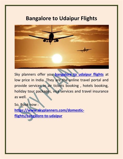 Bangalore to Udaipur Flight Info - EaseMyTrip