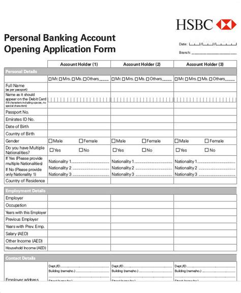 Bank Account Application Form Pdf Fill And Sign Printable Template
