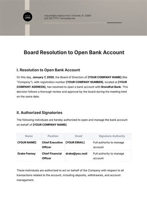 Bank Board To Account Resolution Open