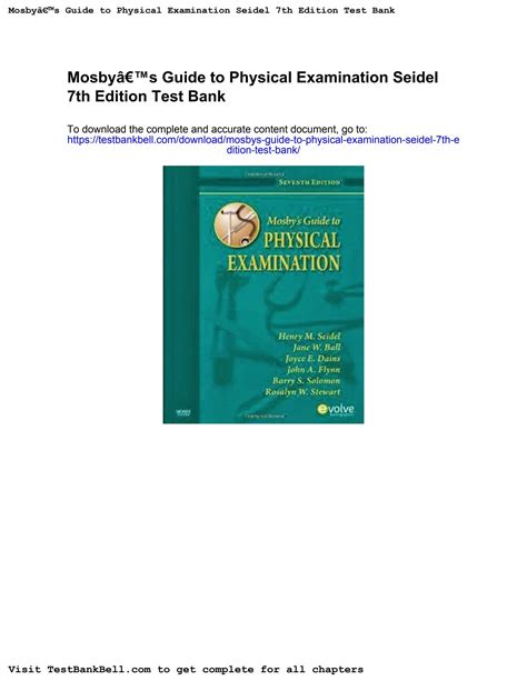 Bank Examination To Test Physical Mosbys Guide
