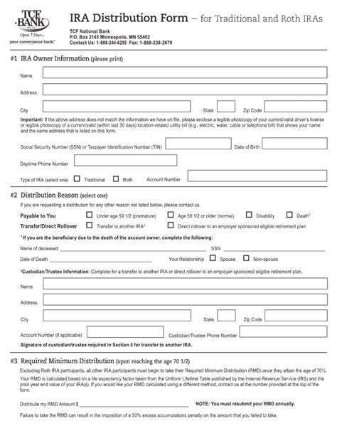 Bank Ira Distribution Form Fill Out and Sign Printable PDF Template