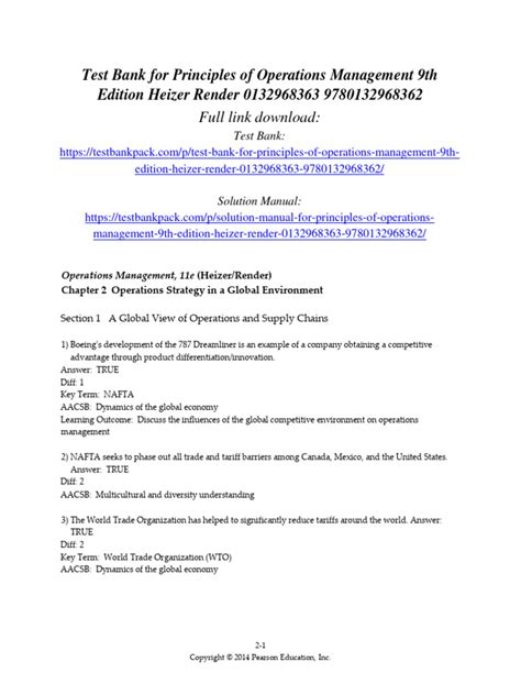 Bank Operations Test 9th Management Edition