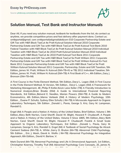 Bank Re Instructor Test Collection Manual Solution 17