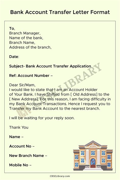 Bank accounttransferletter