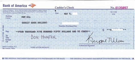 Bank of america cashiers check verification. Jun 16, 2019 · Q: I have a cashier’s check that I got in 1987.It’s for $18,600. My father got it from his bank account to keep my brother, who was on drugs, from getting the money. (In order to get my ... 