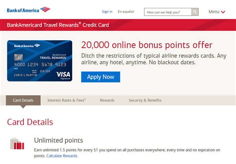 Your BankAmericard Privileges ® with Travel Rewards credit card has recently been converted to a BankAmericard Travel Rewards ® credit card. Please visit bankofamerica.com to access your new rewards site and find out what your new credit card program has to offer. . 
