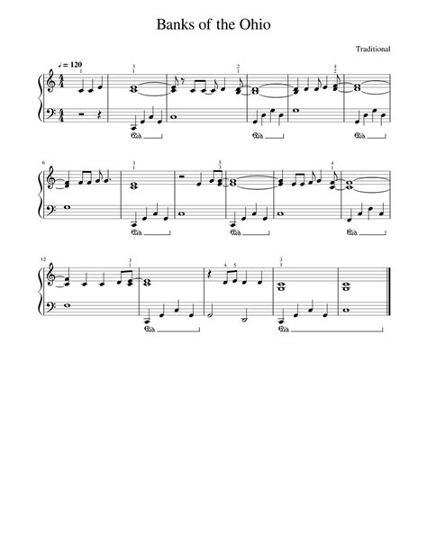 Banks Of The Ohio Easy Piano Solo Free Music Sheet