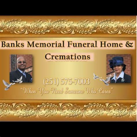 Banks funeral home monroeville al. Mar 22, 2023 · Funeral service, on March 25, 2023 at 11:00 a.m., at Banks Memorial Funeral Home & Cremations (Monroeville), 1565 Highway 84 West, Monroeville, AL. Legacy invites you to offer condolences and ... 